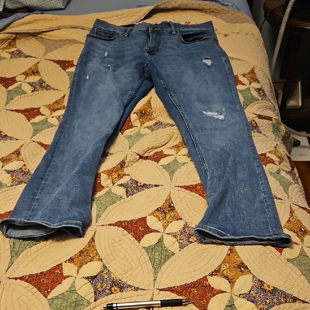 Old Navy Distressed Blue Slim Jeans